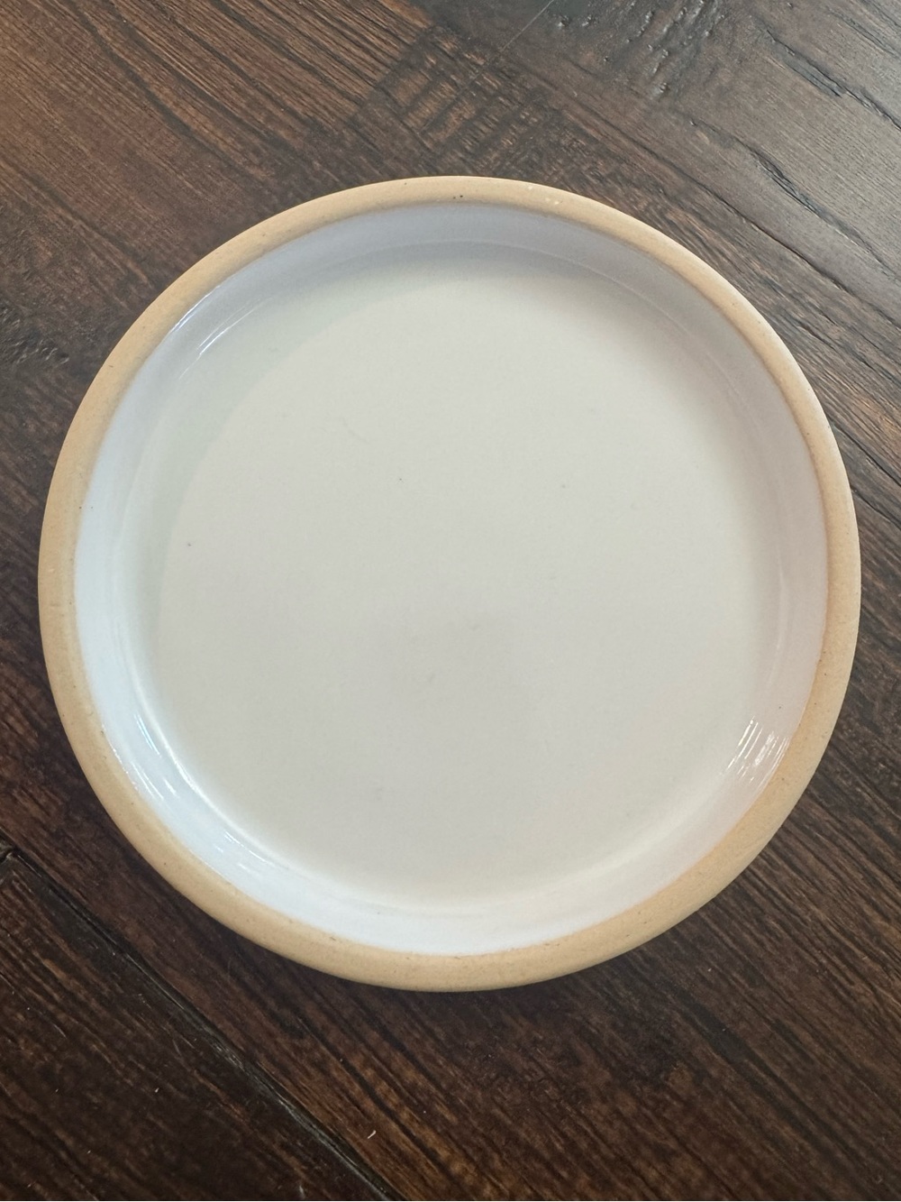 LUSH Cosmetics White Ceramic Soap Dish with Beige Rim